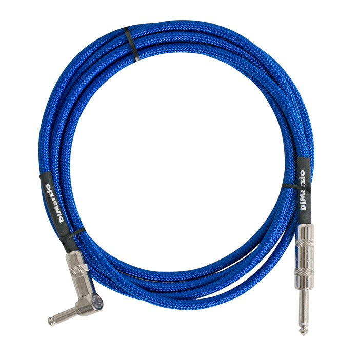 DiMarzio | EP10EB | 10 ft Pro Right Angle Guitar Cable | Electric Blue DiMarzio | EP10EB | 10 ft Pro Right Angle Guitar Cable | Electric Blue